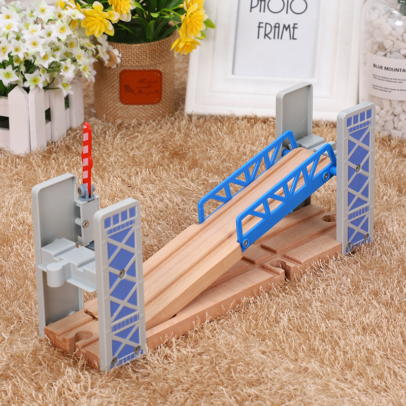 Wooden double lift bridge fence bridge le cool small train track wooden accessories accessories toys