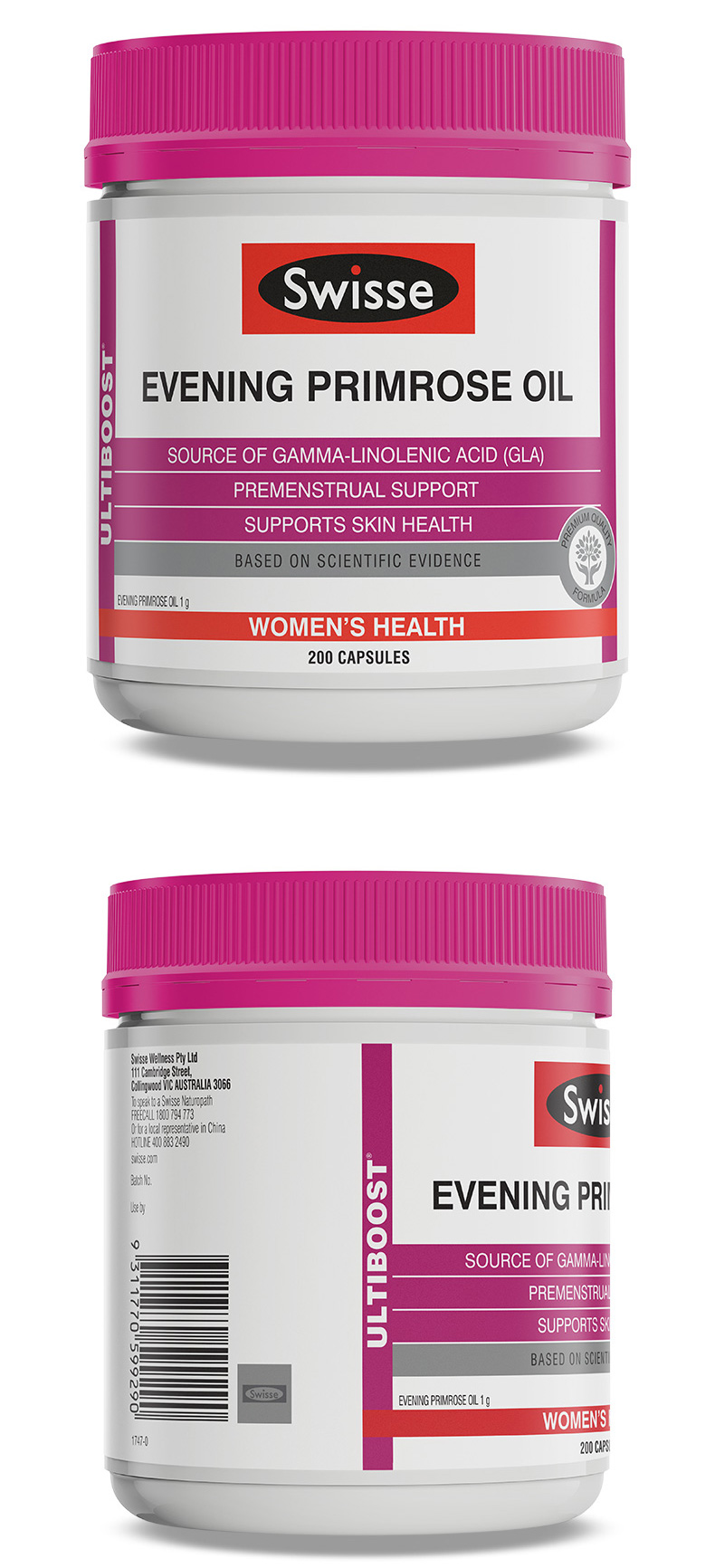 Aussie Swisse Viên nang dầu hoa anh thảo buổi tối 200 viên nang Điều chỉnh sản phẩm sức khỏe nội tiết nữ 2 chai - Thức ăn bổ sung dinh dưỡng viên uống canxi