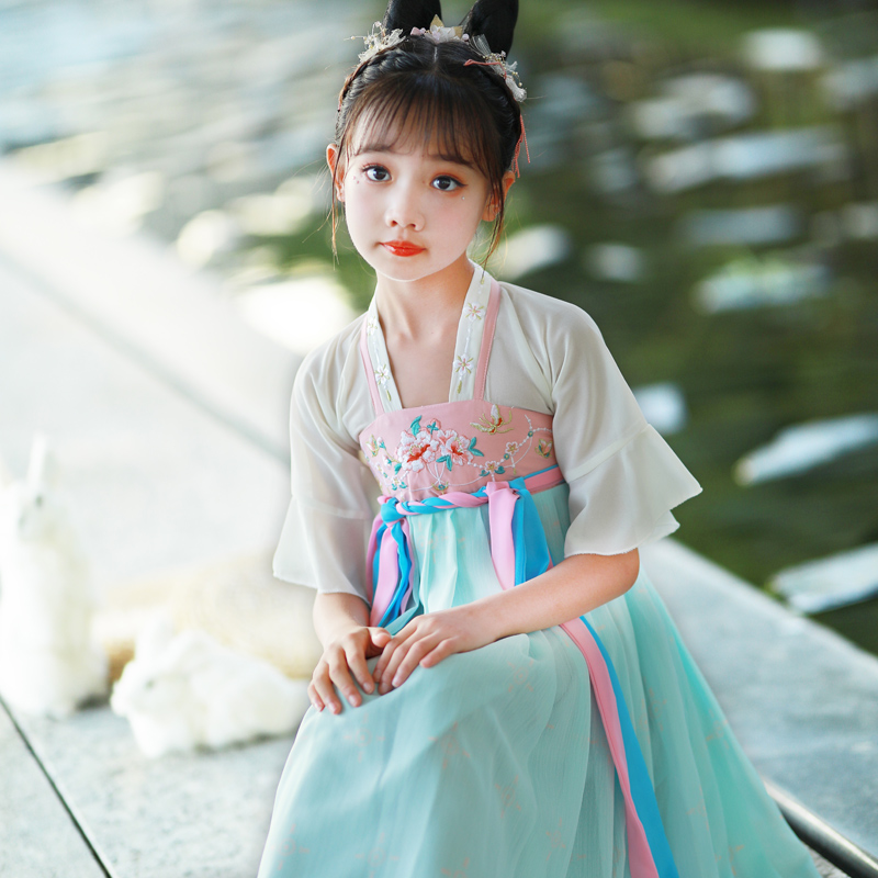 Han Fu Girl Ancient Wind Super Fairy dress Children China Wind Down with little girl Children's clothing Ancient clothes for spring and summer clothes