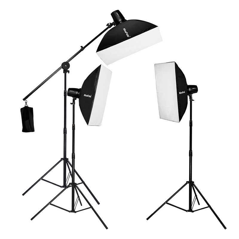 NiceFoto 180W Flash Photographic Lights Set Soft Box Studio Taobao Photo Shoot