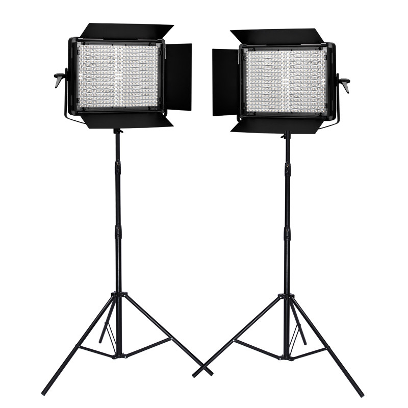 Refined and soft light filling LED 200W flat camera lamp photography film recording two lamp suit
