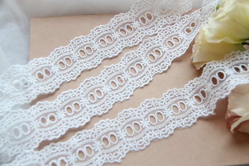 F13J2 handmade DIY clothing accessories day version cotton mesh silk thread hollowed-out embroidery lace width 4cm