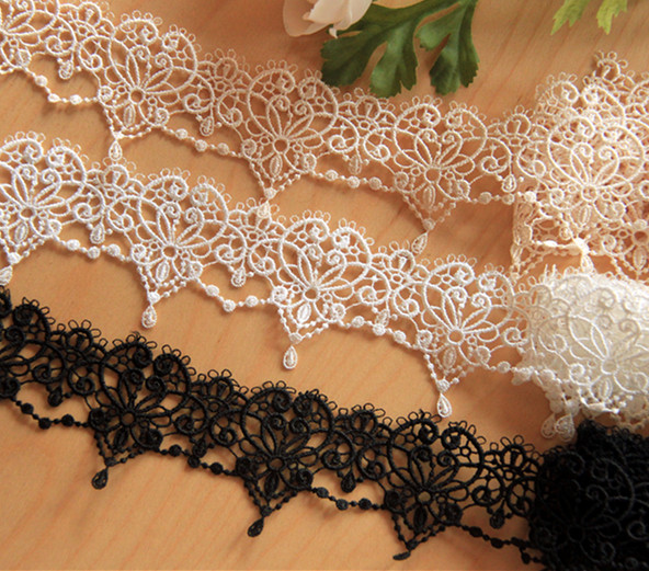 D5H11 Handmade DIY accessories Japanese version of the water-soluble silk thread Classical court water drop lace width 6cm