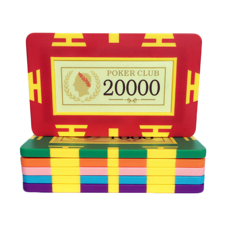 New square 75 80MM clay Texas poker chip Pepperch Mahjong Chips Coin Support Customised