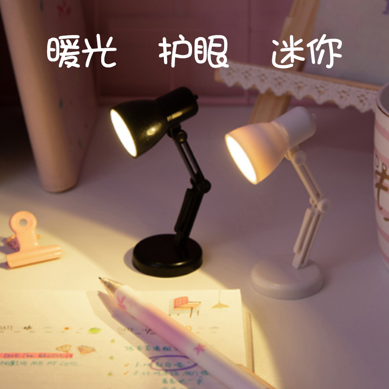 Creative Led Mini Desk Lamp, Eye Protection, Study and Reading Lamp, Warm Light, White Light, Cute Bedroom Desktop Decoration, Dormitory