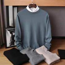 2020 autumn and winter New 100% cashmere knitwear mens classic solid color round neck pullover sweater long sleeve base shirt