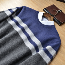 2020 autumn and winter New 100% cashmere sweater men fashion color striped sweater pure cashmere base shirt