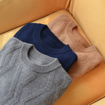 2020 Autumn and Winter new mens pure cashmere sweater round neck pullover 100% cashmere base shirt business and leisure