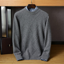 2020 autumn and winter New 100% cashmere sweater mens round neck pullover Diamond twist knitted top pure cashmere base