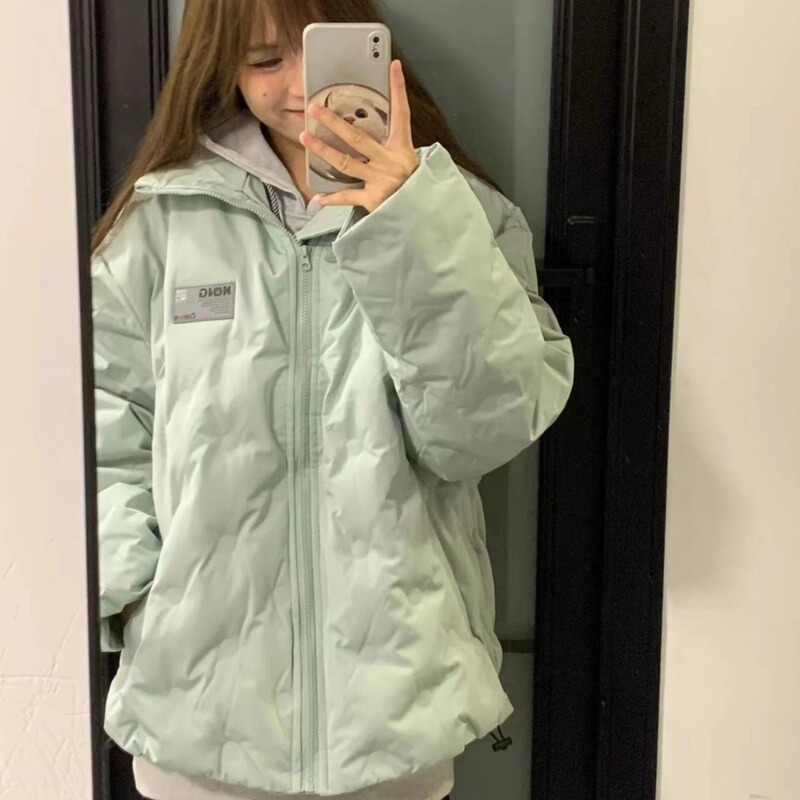 Women's Short down Jacket 2025 New Style Couple's Stand Collar Lightweight Winter Warm Slimming Coat Petite Green