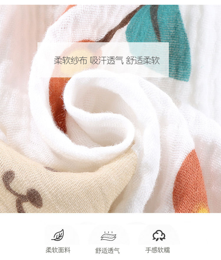 儿童薄款纯棉纱布睡衣夏季女童家居服套装男童宝宝长袖空调服春秋 — 6