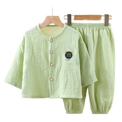Thin Pure Cotton Summer Baby Long-Sleeved Air Conditioning Room Clothing Pajamas — 8