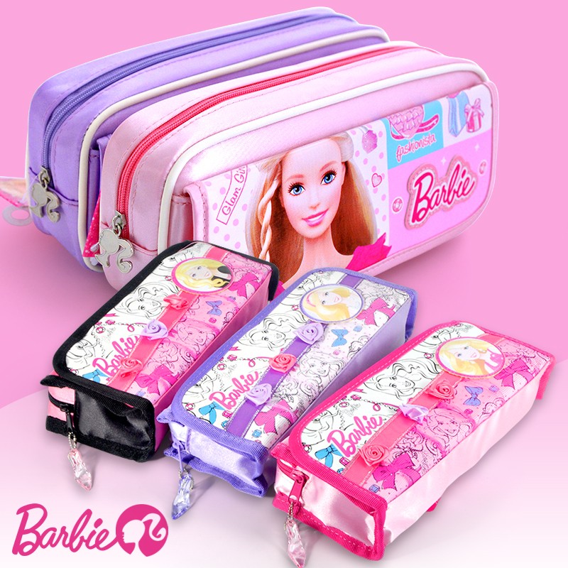 Children Pens Bag Barbie Princess Girl Lead Pencil Case Elementary School Students 1st Grade Cute Cartoon Creative Girl Stationery Girl