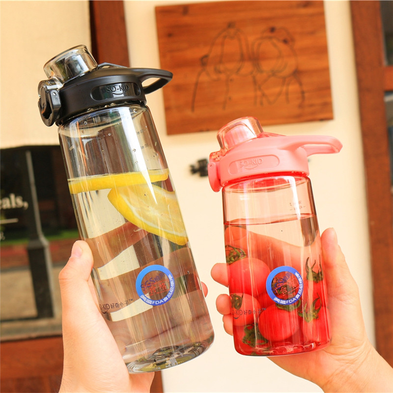 Personality student simple outdoor plastic water cup men and women portable anti-fall cup creative fall-resistant fitness sports bottle