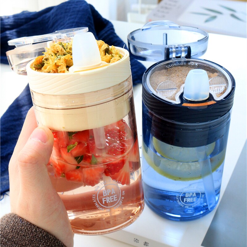 Brief frescoes Fresh Sens Straws Water Glasses Adult Female Web Red Korean Version Ins Wind With Straw Cup Grown-up Plastic Cups