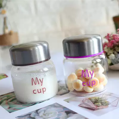 Korean version of 150ml personalized glass small portable water cup female creative trend Bird's Nest bottle mini cup