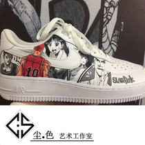 Sneakers custom graffiti hand-painted change color DIY dunk basket master color black and white leather canvas board shoes