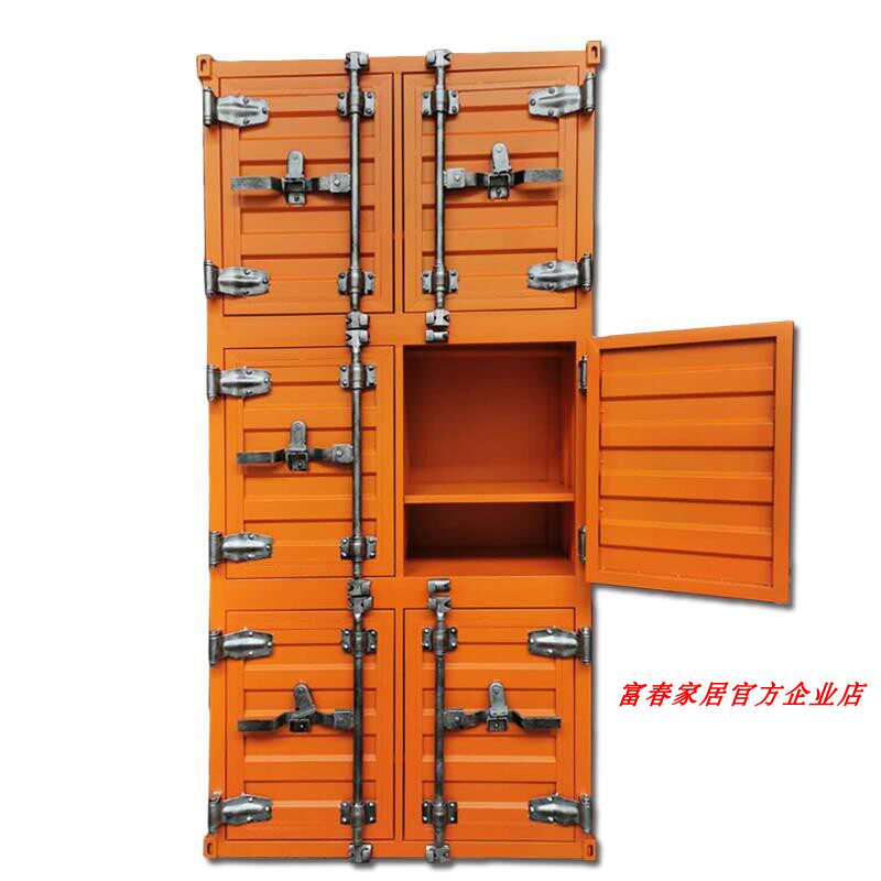 Container iron retro old industrial wind storage cabinet gym wardrobe shoe cabinet clothes hat storage cabinet custom