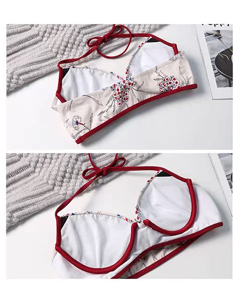 Áo dài tay thon gọn eo cao che bụng bikini bằng thép tấm ba mảnh ngực nhỏ thu thập xuân nóng chống mite mới 2019 - Bikinis đồ tắm nữ