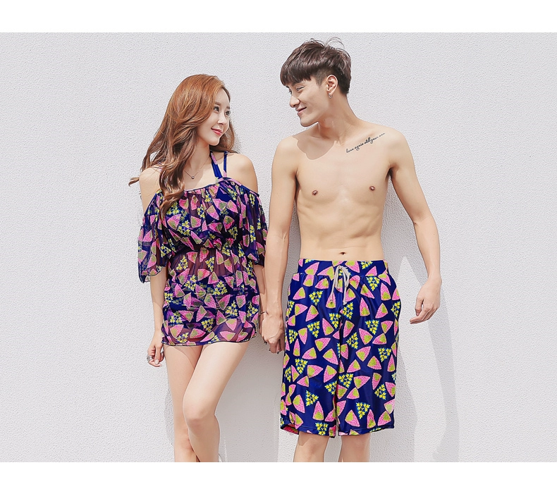 Cặp đôi áo tắm bên bờ biển XL Những người yêu thích kỳ nghỉ ở bãi biển với bộ ngực nhỏ tụ tập áo tắm ba mảnh của Hàn Quốc - Vài đồ bơi