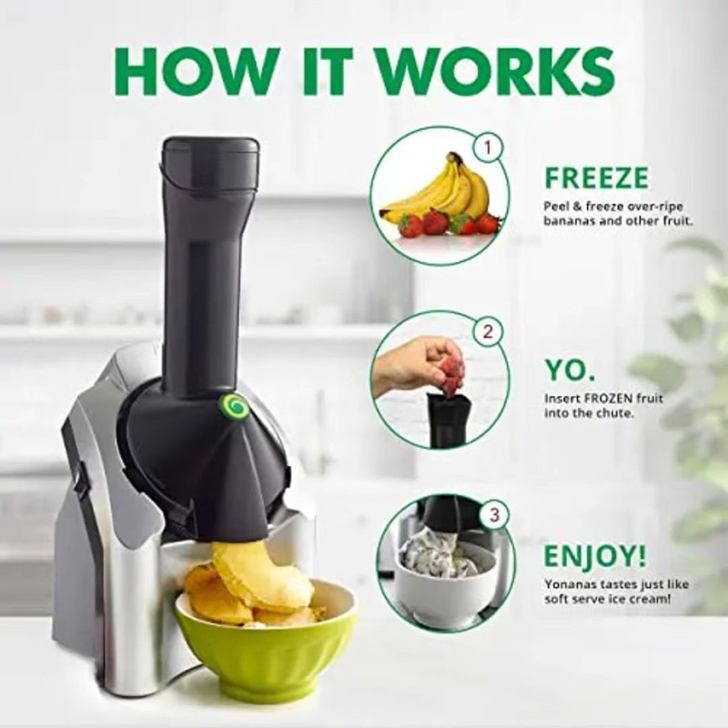 Electric Ice Cream and Fruit Smoothie Maker, Homemade Ice Cream Maker, Ice Cream Maker