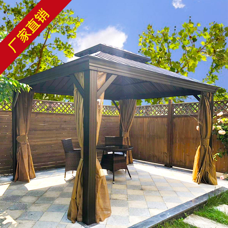Outdoor pavilion roof garden courtyard design aluminum alloy simple outdoor four-corner tent villa leisure pavilion