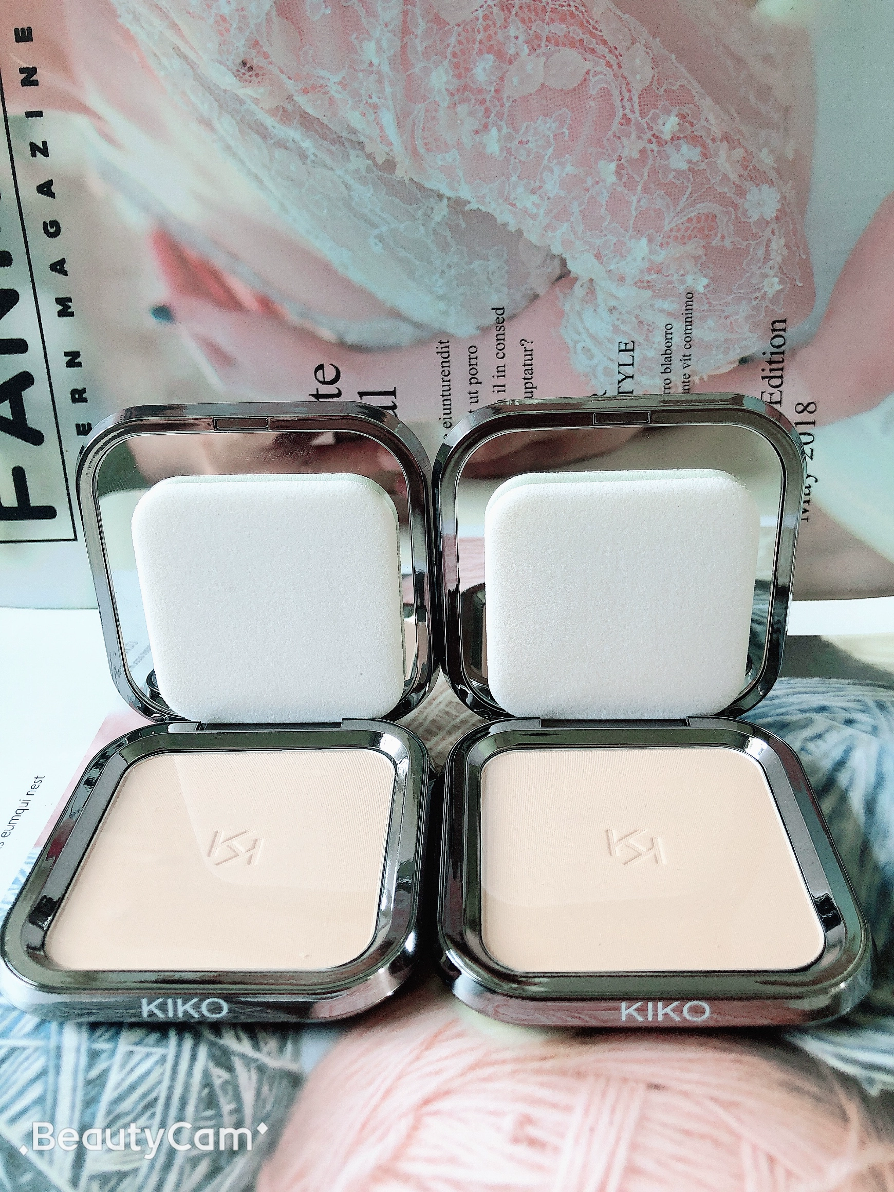 KIKO Light Matte Compact Powder 04 Bột ướt và khô nhỏ gọn Không sợ Sun CR15 spf30 - Bột nén