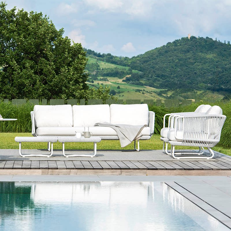 Nordic Outdoor Garden Sofa Combined Garden Balcony Outdoor Leisure Fuji Balcony Balcony Aluminum Alloy Sofa Waterproof