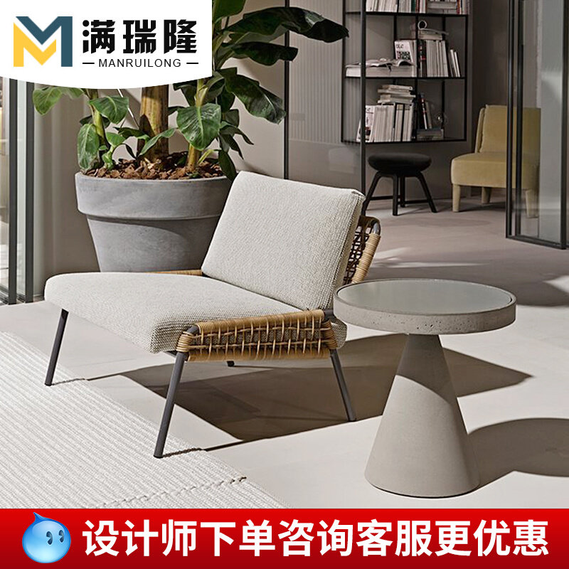 Hotel homestay model room YangTai rattan woven outdoor sofa designer villa courtyard dining room dew roof creative rattan chair