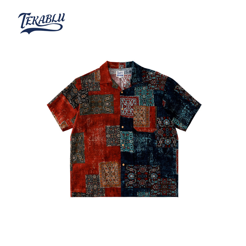 Hawaiian Short-Sleeved Shirt for Men, Summer Thin Style, Loose and Breathable, Cuban Collar, Vacation Style Printed Shirt for Women, Blue Cloth House Hawaiian Short-Sleeved Shirt for Men, Summer Thin Style, Loose and Breathable, Cuban Collar, Vacation Style Printed Shirt for Women, Blue Cloth House
