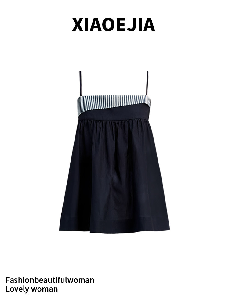 French Style Ramie Camisole – Effortless Stripe Chic - Detail image 3