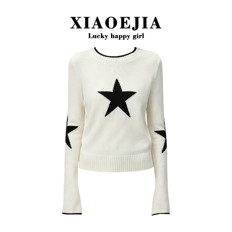 Xiaoejia Niche Design Round Neck Sweater for Women, Autumn and Winter 2026 New Style, Loose Fit, Slimming, Casual, Versatile Knitwear Xiaoejia Niche Design Round Neck Sweater for Women, Autumn and Winter 2026 New Style, Loose Fit, Slimming, Casual, Versatile Knitwear