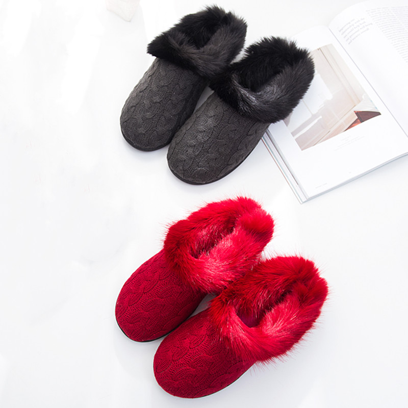 Exit Thick Bottom Home Cotton Slippers Non-slip Lovers Winter Nordic Gross Mullet Indoor Half Bag and Moon Shoe Soft Bottom