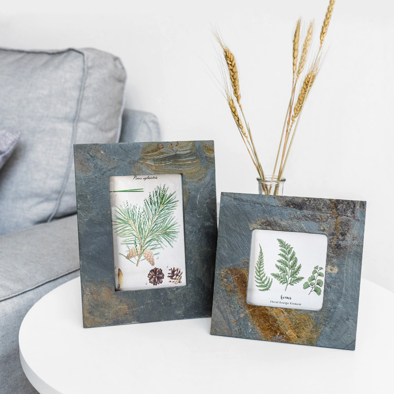 LIMlife Creative Moss rock photo frame free hole European retro desktop table 4 inch 6 inch photo frame gift