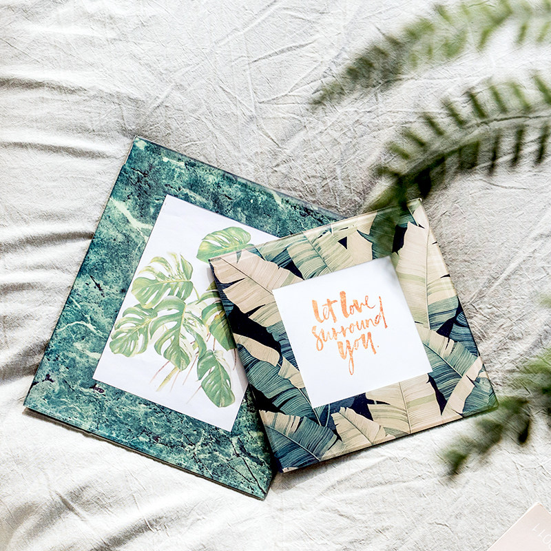 LIMlife Nordic glass living room Bedroom Green 7 inch photo frame Photo entrance decoration Simple picture frame