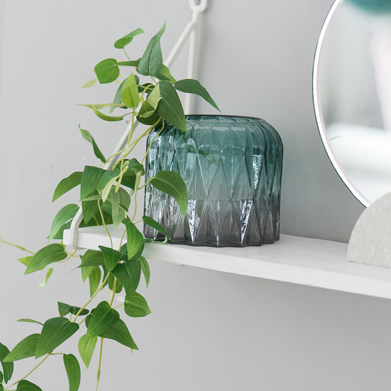 Nordic vase Creative hydroponic gold Ge glass bottle Simple hydroponic flower arrangement transparent living room decoration dry flower ornaments