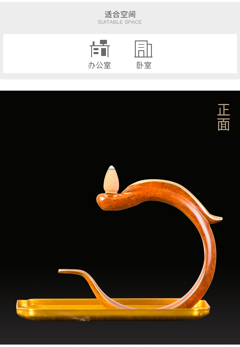 Zhu Bingren Copper Dragon Touring Incense Burn Office Trang trí Backflow Incense burner Thủ công hương đốt Đồng thủ công quà tặng phụ kiện trang trí nhà đẹp