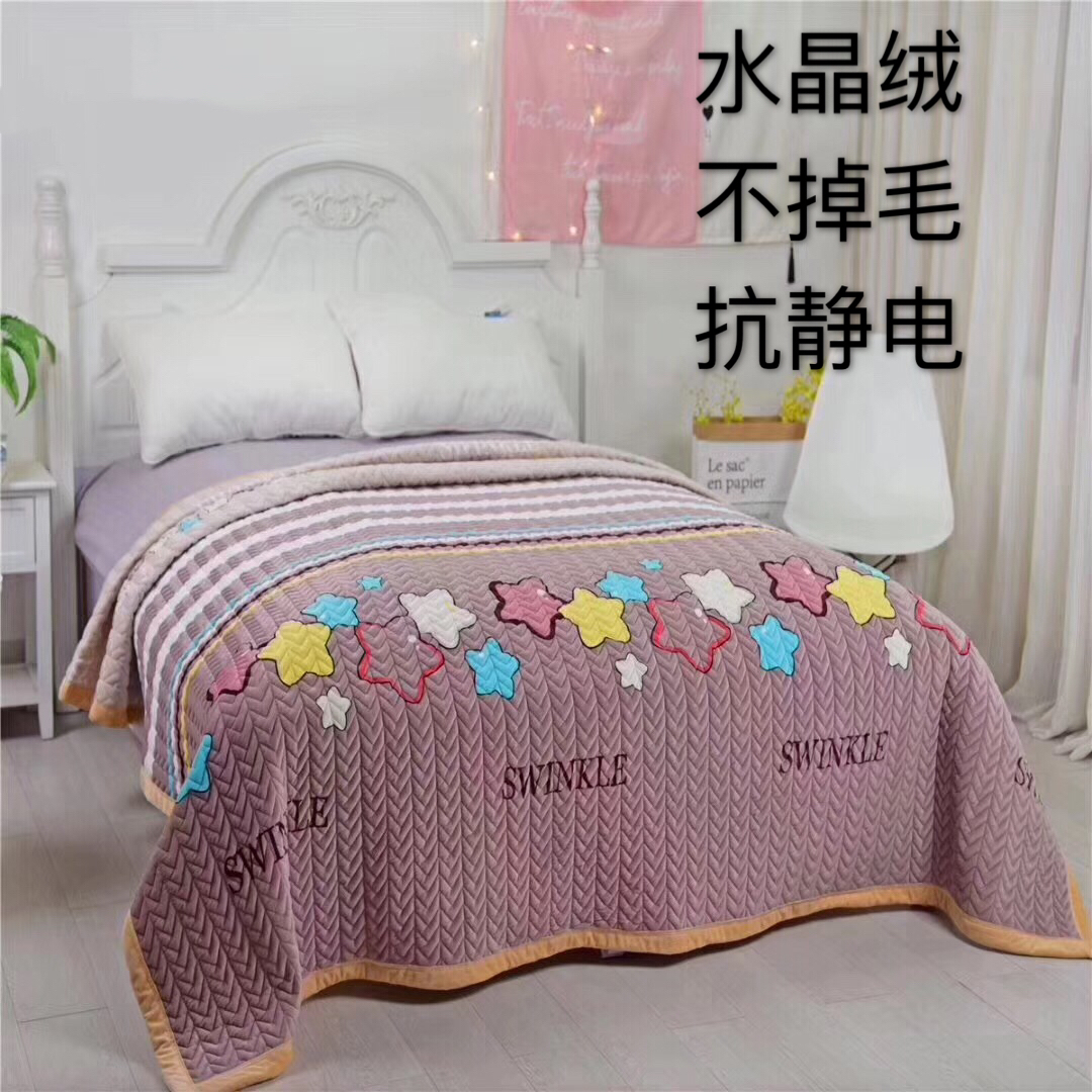 Pha lê giường nhung bao gồm một mặt của hai mặt cashmere bông trải giường ba-side bông thảm không trơn trượt san hô lông cừu chăn nằm trên giường - Trải giường drap giường đẹp