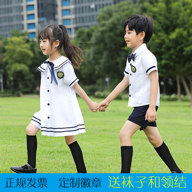 Kindergarten garden clothes summer clothes children's class clothes primary school students short-sleeved school uniforms chorus recitation clothes graduation photo performance clothes