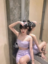 Spot (La lune Du Ciel) LLDC ins wind sexy tight mesh fashion thin suit women