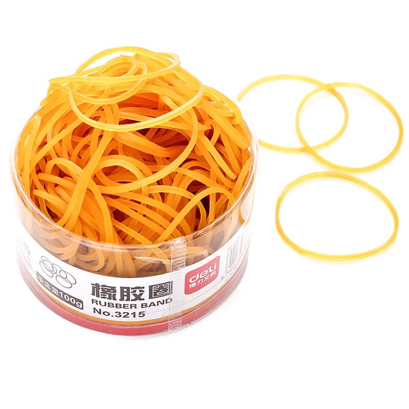2盒装 得力弹力圈50g/100g橡皮筋办公用品乳胶圈财务会计文具用品橡胶圈胶皮圈学生家用多功能