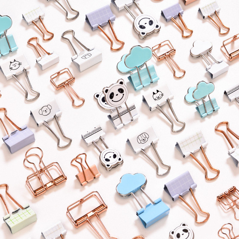 Deli cartoon cute long tail clip multi-shape ticket clip 19 25mm metal dovetail phoenix tail clip Bookmark clip Home office multi-purpose fashion not the same ticket clip strong clip