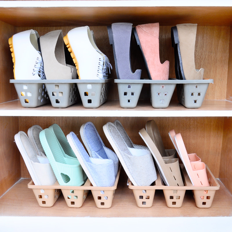 Shoe Rack Shoe Cabinet Simple minimalist Hyundai Home Economy Type 3 Shots Shoe Rack Plastic Province Space Day Style Containing Box