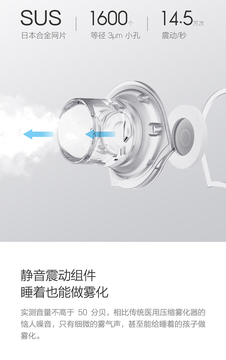 小米生态链 九安 手持便携雾化机 微网雾化无噪音 图4
