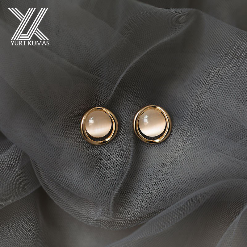 Korean opal earrings 2022 new trendy light luxury high-end feeling niche temperament sterling silver needle earrings female earrings