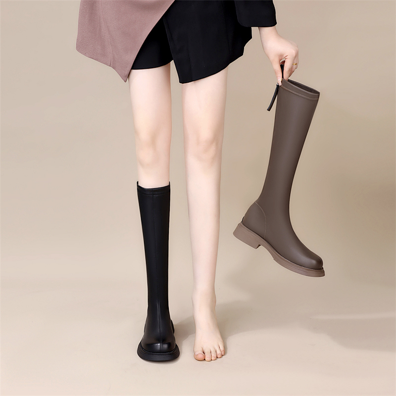 Over-The-Knee Boots for Women, Low-Heeled, Flat, Slimming, High-Tube Riding Boots, 2025 Autumn and Winter New Versatile Matte Long Boots