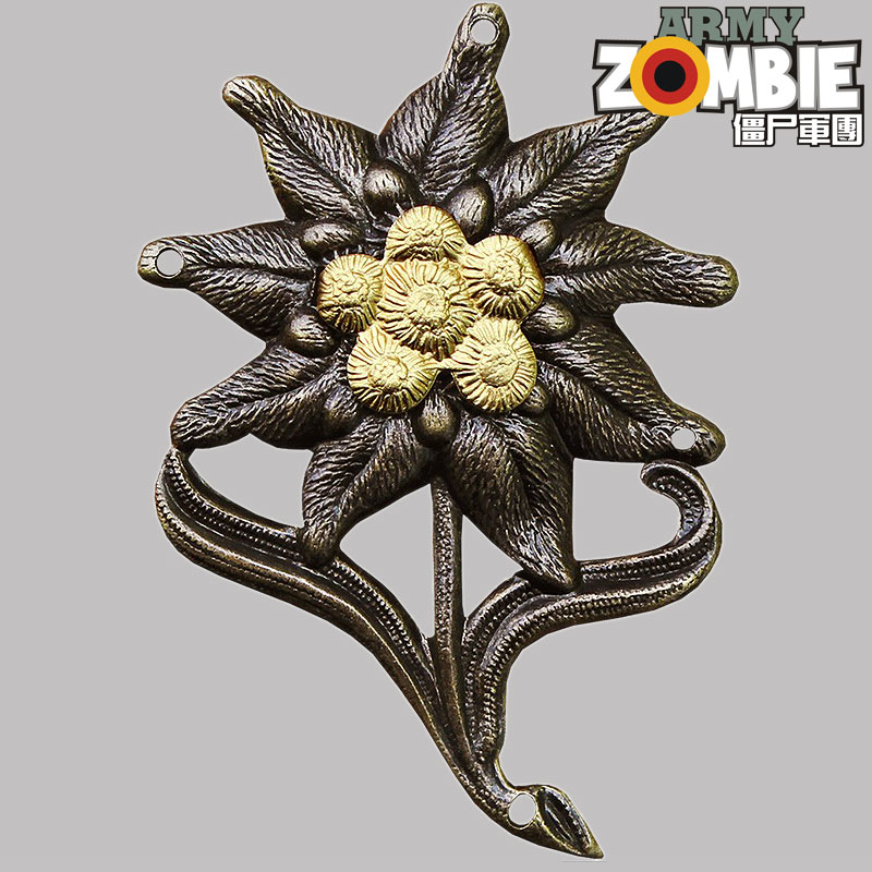 German Army German public issued military version of the original outdoor mountain edelweiss hat emblem Cluster spotted soldier hat Metal badge medal