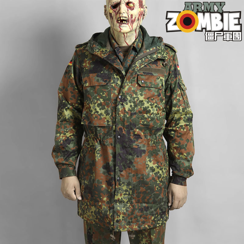 Zombie legion German Army German public hair military version of the original outdoor cluster camouflage uniform Parka windproof coat jacket