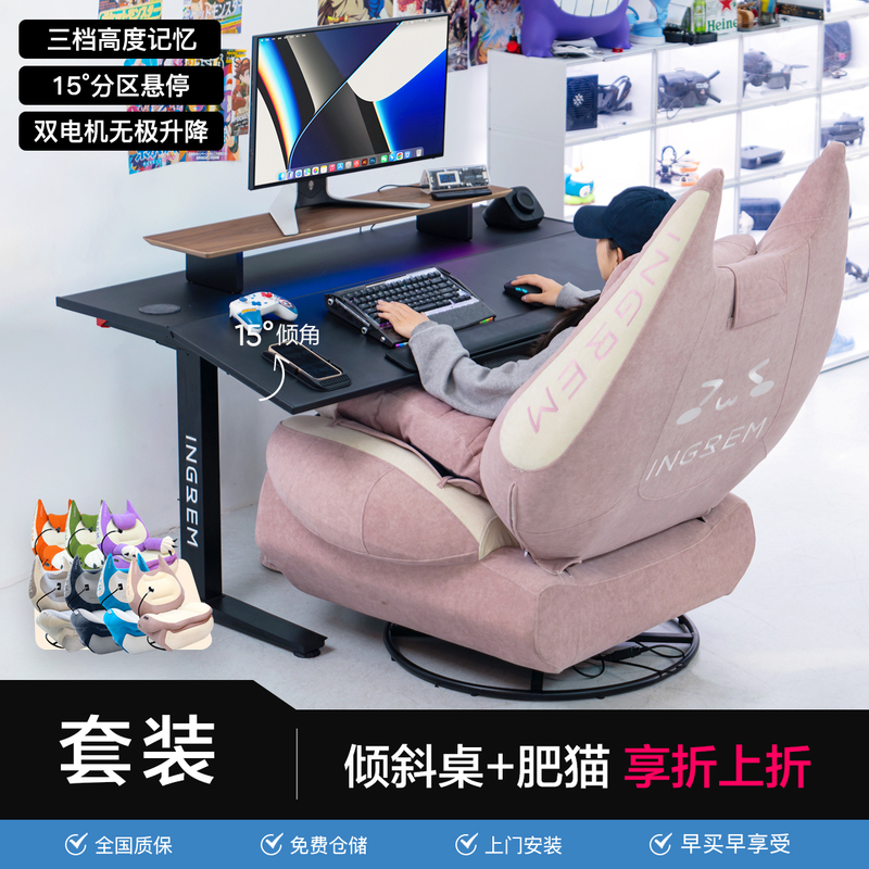 Ingrem Electric Fat Cat Sofa Home Rocking Chair + Tilting Electric Lift Table