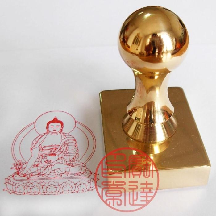 Custom square pure copper seal seal full copper solid brass seal Pharmacist Buddha statue seal 5*3 7 cm